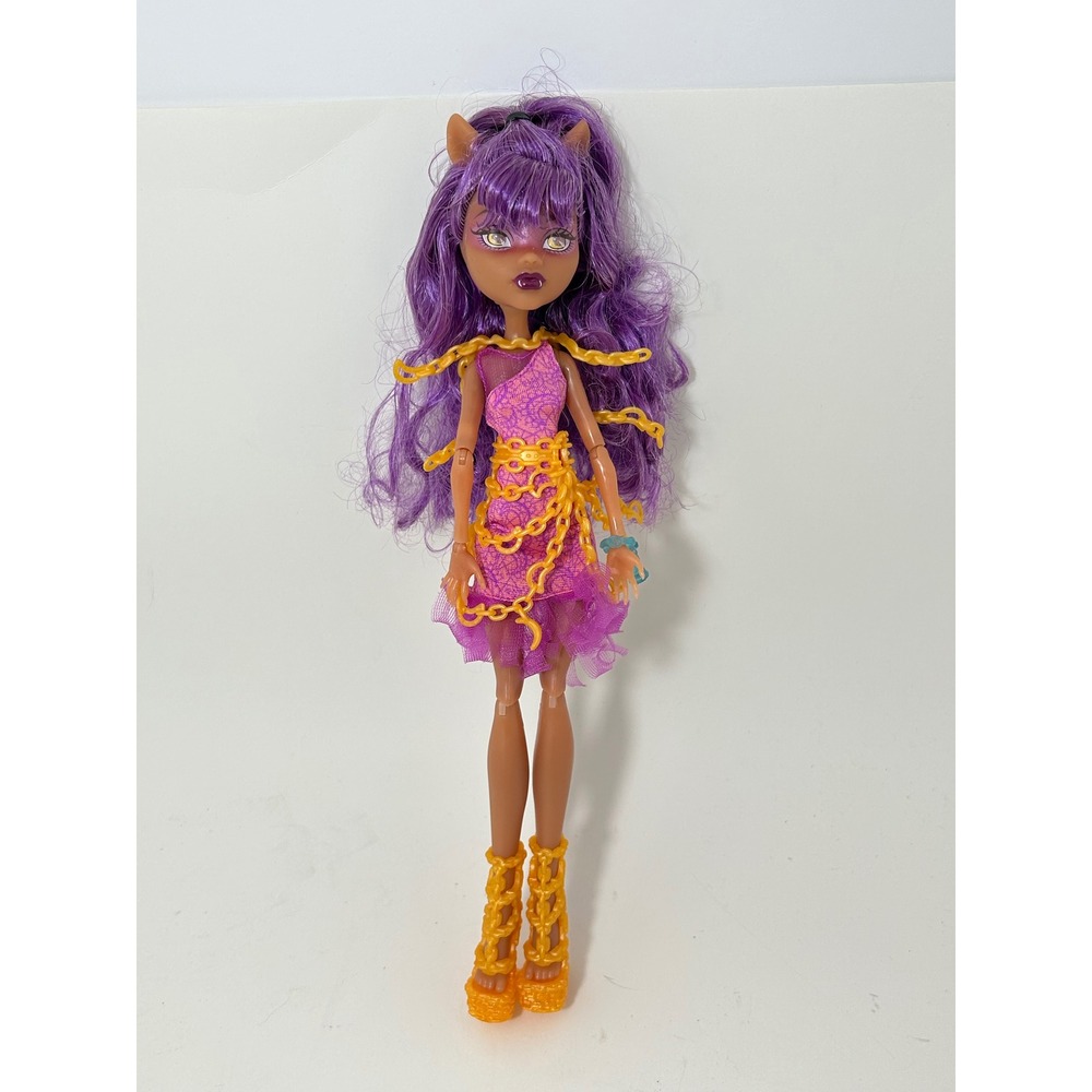 Monster High Clawdeen Wolf Haunted Getting‎ Ghostly Doll Purple Hair Mattel 2014